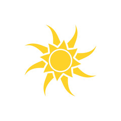Abstract yellow sun icon.