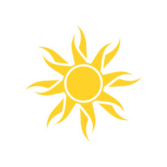 Abstract yellow sun icon.