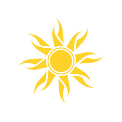 Abstract yellow sun icon.
