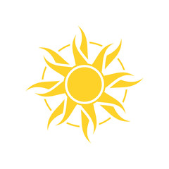 Abstract yellow sun icon.