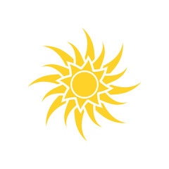 Abstract yellow sun icon.