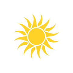 Abstract yellow sun icon.