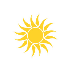Abstract yellow sun icon.