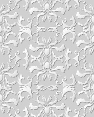 3D paper art pattern spiral curve garden leaf flower