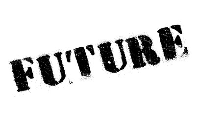 Future rubber stamp. Grunge design with dust scratches. Effects can be easily removed for a clean, crisp look. Color is easily changed.