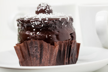 Pie. Sweet cupcake. Bakery products. Celebration. Tasty dessert.