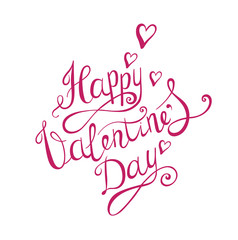 Fototapeta na wymiar Valentines day background. Hand Drawing Vector Lettering design.