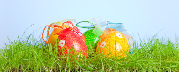 Easter Eggs In The Grass