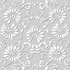 3D paper art pattern cross spiral garden flower vine