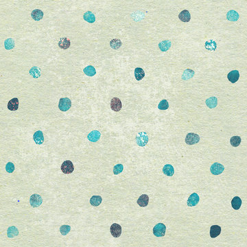 Abstract Holiday Polka Dots Seamless Pattern on Shabby Paper 