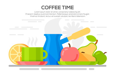 Flat design concepts for coffee time