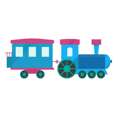Obraz premium Vector illustration of a toy train