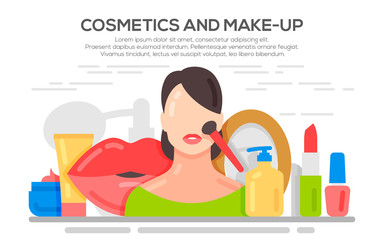 Make up beauty woman concept banner.