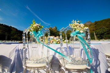 banqueting tables at wedding