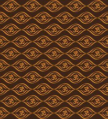 Aum Third Eye Sanskrit Symbol Seamless Pattern Background