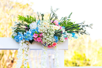 Luxurious wedding Beautiful flowers on the table