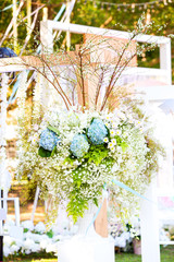 Luxurious wedding Beautiful flowers on the table
