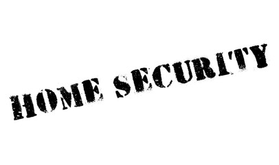 Home Security rubber stamp. Grunge design with dust scratches. Effects can be easily removed for a clean, crisp look. Color is easily changed.