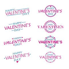 Shear and Circle Happy Valentines Day set, flat and cute Vector Design Isolated on white Background