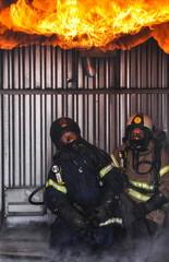 Firemen in flashover