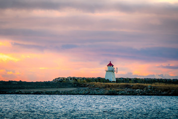 Small lighthouse at Lista in Norway