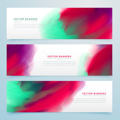 colorful watercolor style banners collection