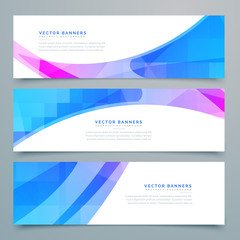 Fototapeta premium abstract wavy banners and headers set