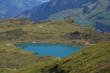 Fototapeta na wymiar Turquoise lake Trubsee