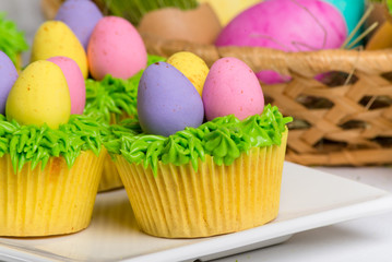 Easter cupcakes and Easter eggs