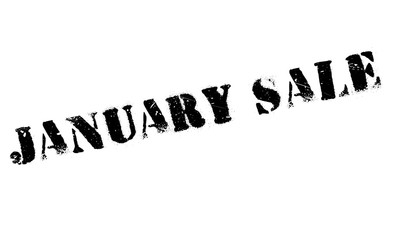 January Sale rubber stamp. Grunge design with dust scratches. Effects can be easily removed for a clean, crisp look. Color is easily changed.