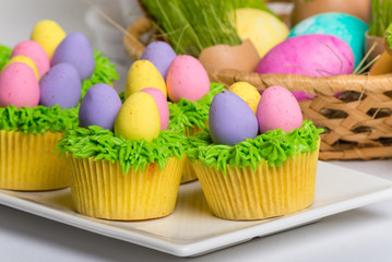Easter cupcakes and Easter eggs