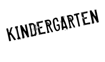 Kindergarten rubber stamp. Grunge design with dust scratches. Effects can be easily removed for a clean, crisp look. Color is easily changed.