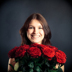 Young Woman With Roses