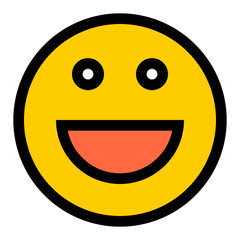 Happy Smiley Smiling Face Flat Style