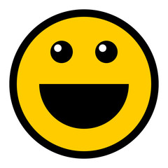 Happy Smiley Smiling Face Flat Style