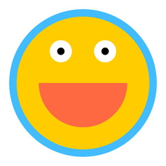 Happy Smiley Smiling Face Flat Style
