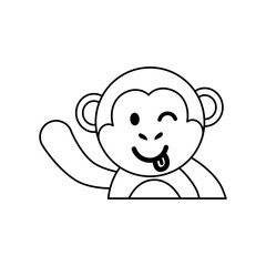 Cute monkey cartoon icon vector  illustration  graphic design