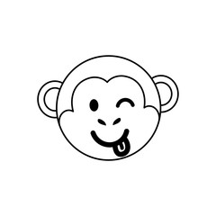 Cute monkey cartoon icon vector  illustration  graphic design