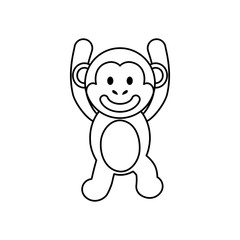 Cute monkey cartoon icon vector  illustration  graphic design
