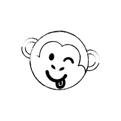 Cute monkey cartoon icon vector  illustration  graphic design