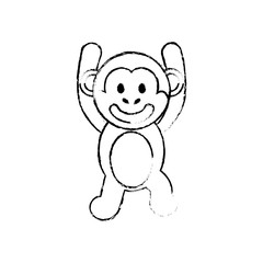Cute monkey cartoon icon vector  illustration  graphic design