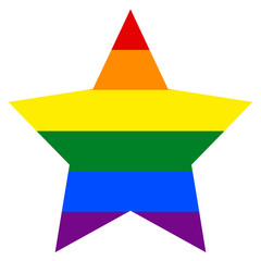 Rainbow Flag in Star Shape