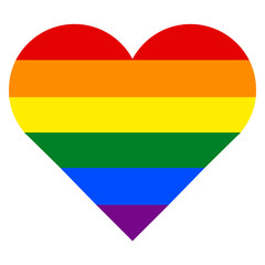 Rainbow Flag in Heart Shape
