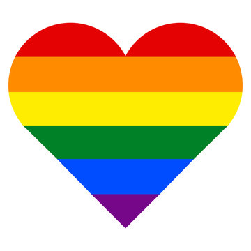 Rainbow Flag in Heart Shape