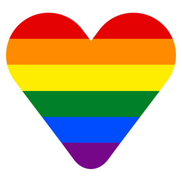 Rainbow Flag in Heart Shape