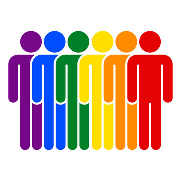 LGBT Movement Rainbow Flag Six Men