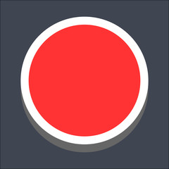 3D Flat Blank Circle Web Button