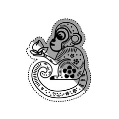 Cute monkey cartoon icon vector  illustration  graphic design
