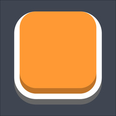 3D Flat Blank Square Web Button