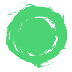 Green Brush Stroke Circle Shape